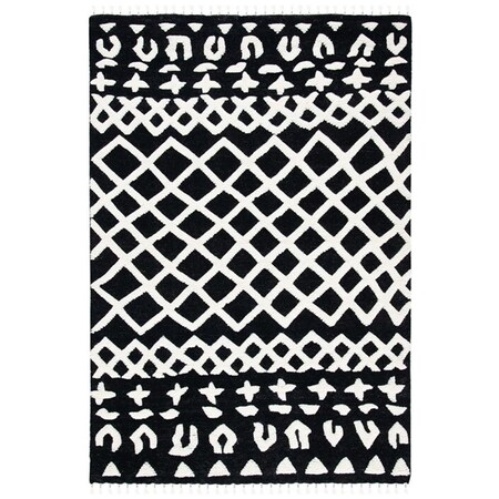 Safavieh 8 x 10 ft. Casablanca 524Z Hand Knotted Rectangle Area Rug Black & Ivory CSB524Z-8